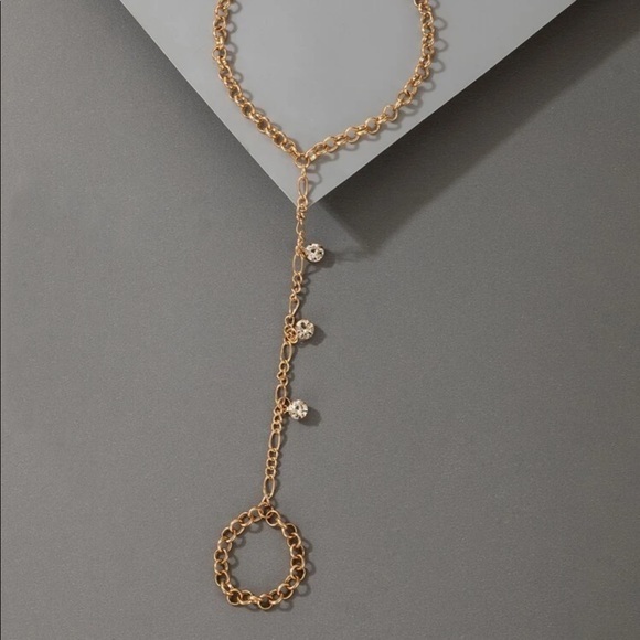 Rhinestone Ring Chain Bracelet - Picture 3 of 4